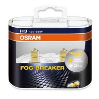 Автолампа галогенная OSRAM H3 FOG BREAKER +60% 12V 55W (2шт.)